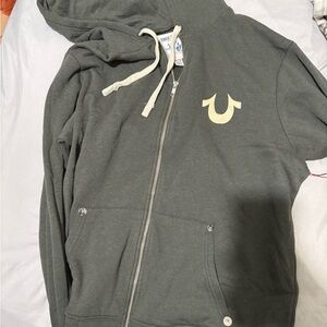 True Religion Green Zip-Up Hoodie